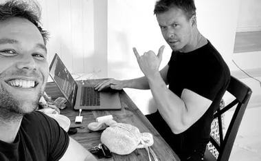 Former Home and Away stars Lincoln Lewis and Todd Lasance share flirty exchange during special reunion