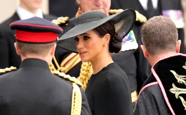 Prince Harry and Meghan Markle turn heads as they arrive at Queen’s Funeral