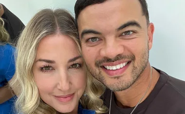 All loved up: Guy and Jules Sebastian have been married since 2008 and share two doting sons together. 