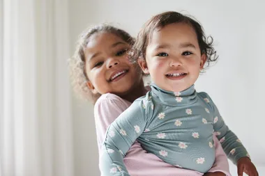 two cute little toddler girls