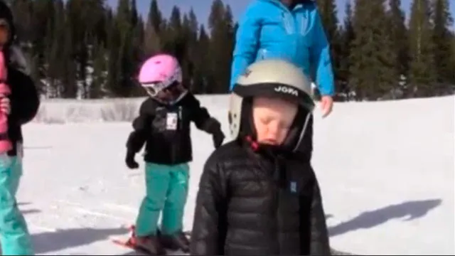 VIDEO: Cute kid falls asleep while skiing