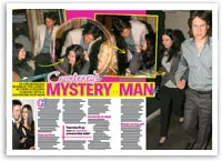 Courteney in a club scene with a mystery man; both are dressed in dark attire, with a crowded nightlife background.