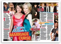 Antonia and Nicole Kidman featured in a magazine spread discussing their supposed "marriage curse."
