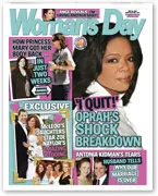 Cover of Woman's Day magazine featuring Oprah with headline about her shock breakdown.