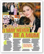 Delta Goodrem magazine cover, highlighting her heartache with the headline "I May Never Be a Mum" and several images.