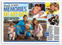 Bindi Irwin and family in wildlife settings, featuring childhood memories with her dad.