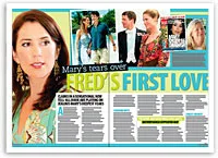 Mary's tears over Fred's first love. Images of Mary with Fred and another person; articles and text details included.