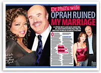 Dr. Phil and Oprah smiling at an event, article headline about marriage.