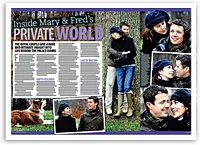 Couple in cozy, nature setting, wearing winter clothes, sharing affectionate moments by trees and grass.