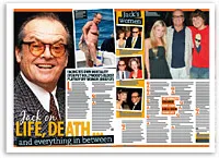 Jack smiling in sunglasses; beach, family photos, and article text on life, death, and personal stories.