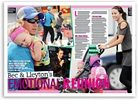 Bec and Lleyton with their kids, photographed during an emotional family reunion, showing joy and togetherness.