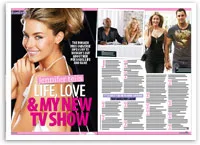 Jennifer smiling on magazine cover; title: "Life, Love & My New TV Show," with interview inside.
