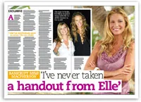 Mimi Macpherson smiling with crossed arms in front of article text and smaller photo with another person.