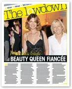A magazine page titled "The Lowdown" featuring Martina's tragic story of a beauty queen fiancée with images and text blocks.