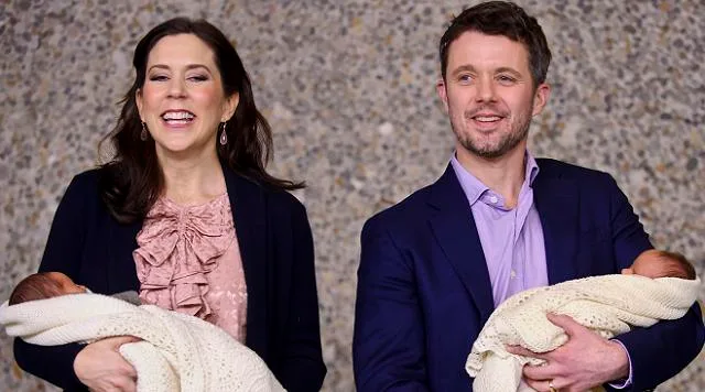 Princess Mary and Crown Prince Frederik with their twin babies