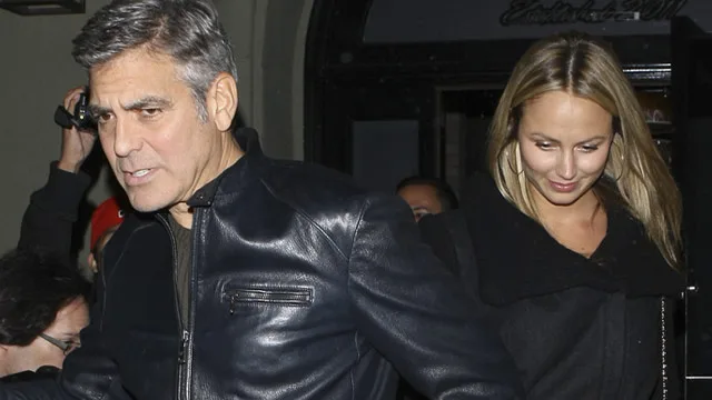 George Clooney and Stacy Keibler on the rocks