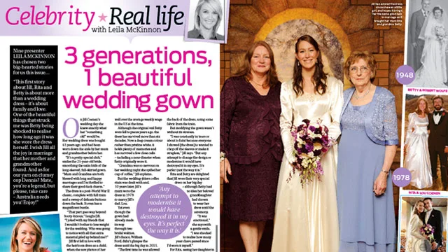 Three generations, one beautiful wedding gown