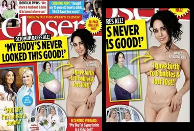Octomum poses topless