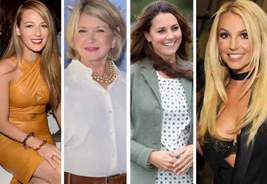 "Four women posing, each in different styles; one in leather dress, one in blouse, one in blazer, and one in dressy outfit."