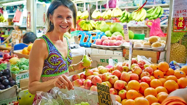 Antonia Kidman at Singapore's Tekka Hawker Centre