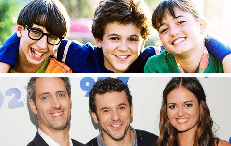 "Image shows a 'Wonder Years' cast photo then and now, featuring three young actors and their grown-up selves."