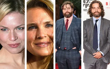 Celebrities showing noticeable transformations in style and appearance over different periods.