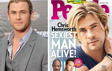 Chris Hemsworth featured as "Sexiest Man Alive" on the cover of People magazine.