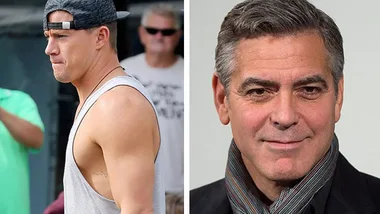 Two side-by-side portraits; left man in a tank top and cap, right smiling man in a scarf.