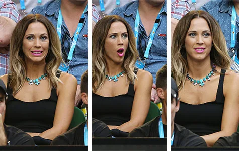 Bec Hewitt shocked face