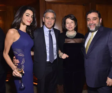 amal and george clooney at 100 LIVES initiative