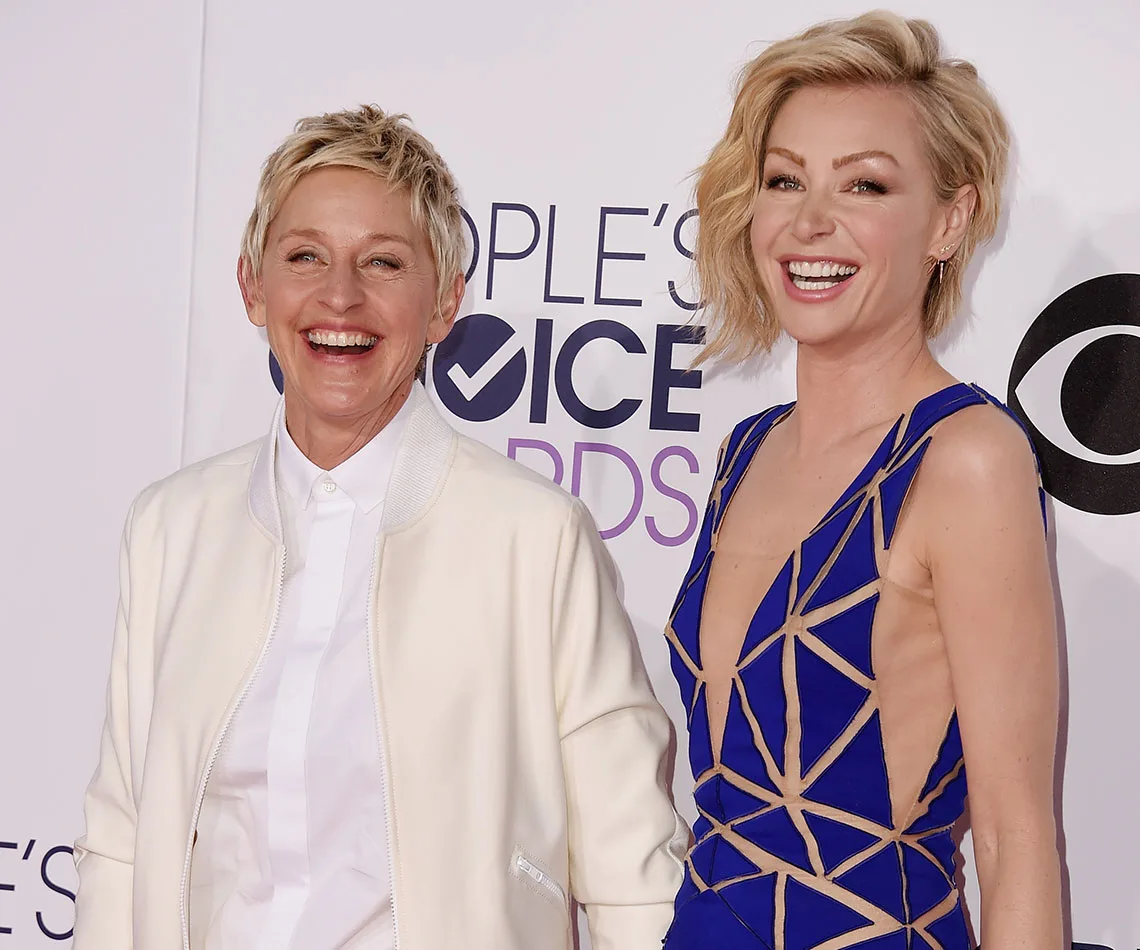 Ellen DeGeneres Portia de Rossi work out