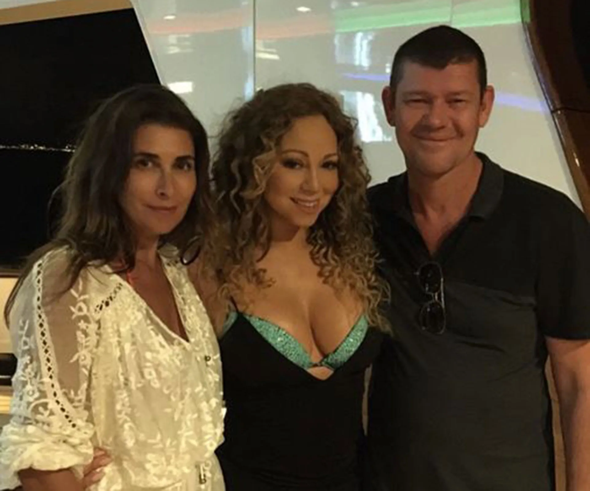 Jodhi Meares, Mariah Carey and James Packer.