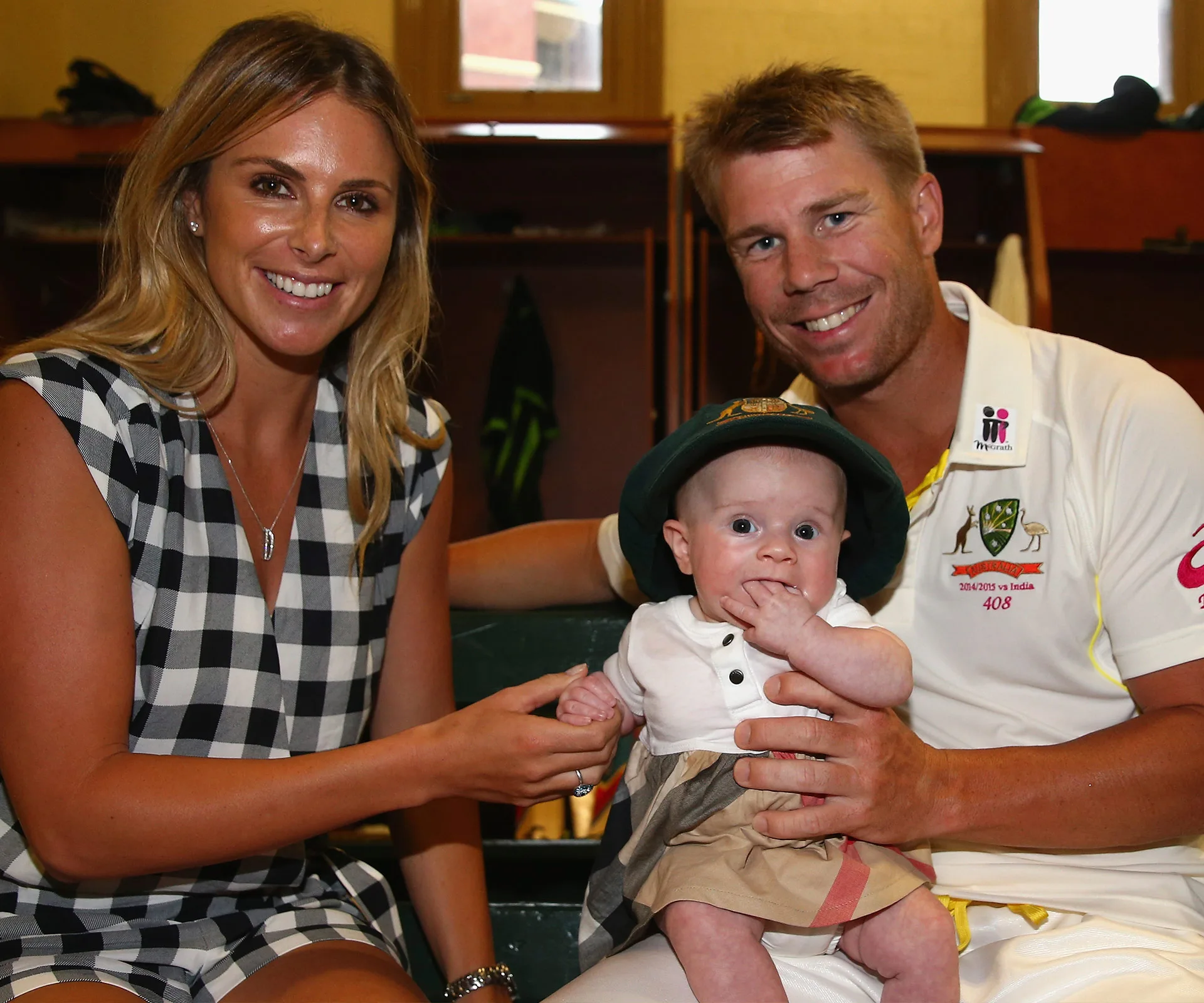 David Warner, Candice Warner and Ivy Mae Warner