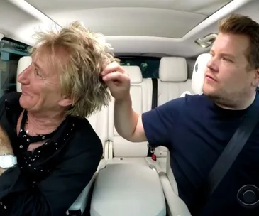 Rod Stewart and James Corden