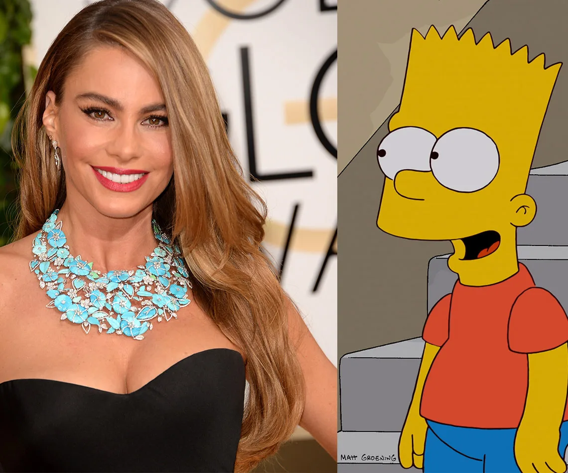 Sofia Vergara and Bart Simpson