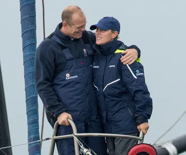 Mike Tindall and Zara Phillips sailing