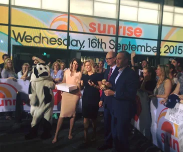 Phew! The Sunrise team made it to New York for a live broadcast with minutes to spare
