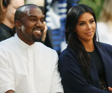 Kanye West and Kim Kardashian 