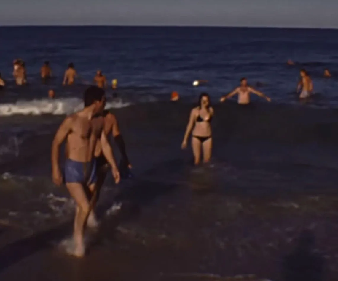 Prince Charles and Dolores Tuffin on Cottesloe Beach