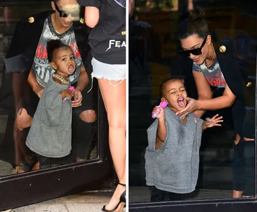 North West and Kim Kardashian 