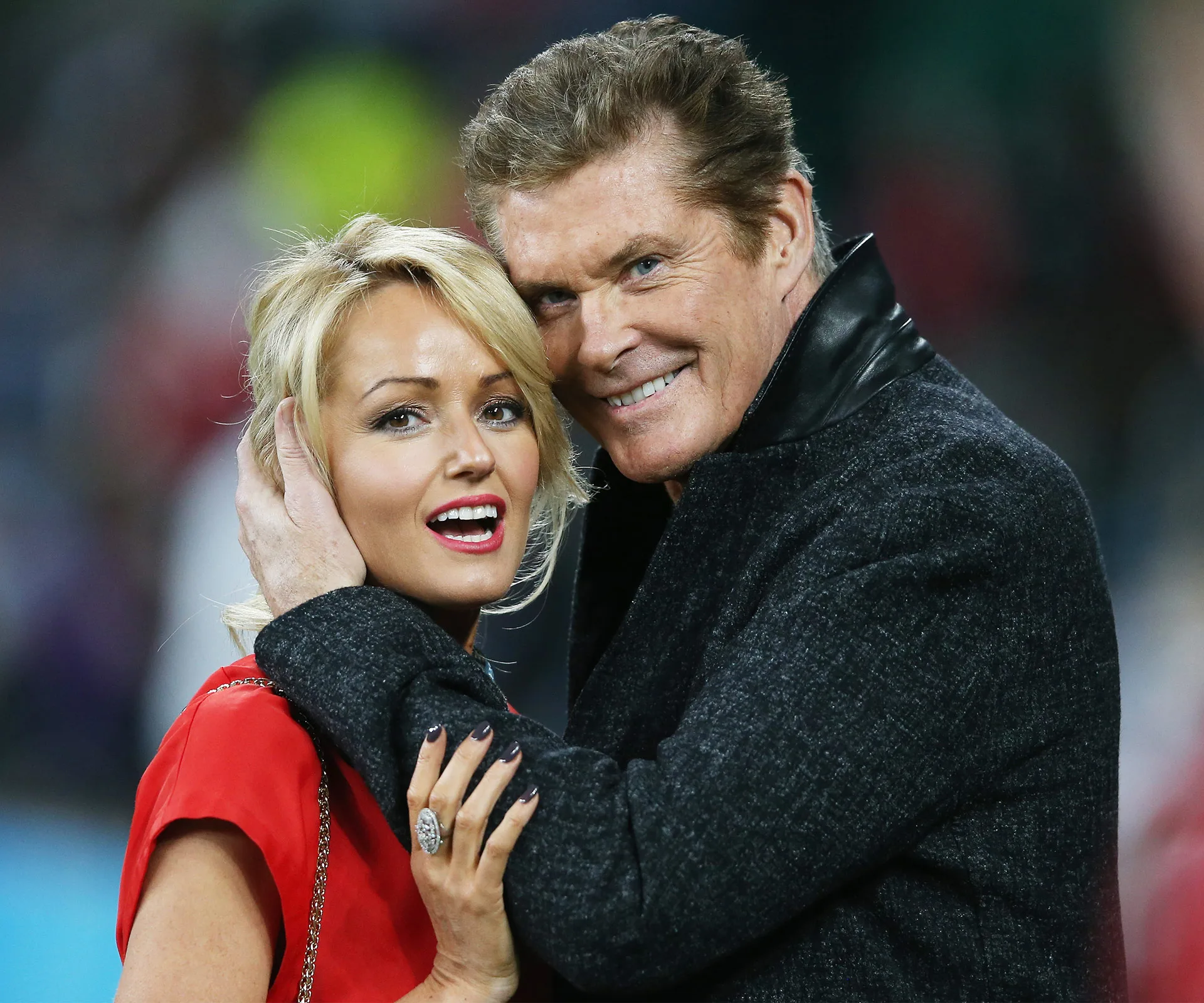 David Hasselhoff and Hayley Roberts