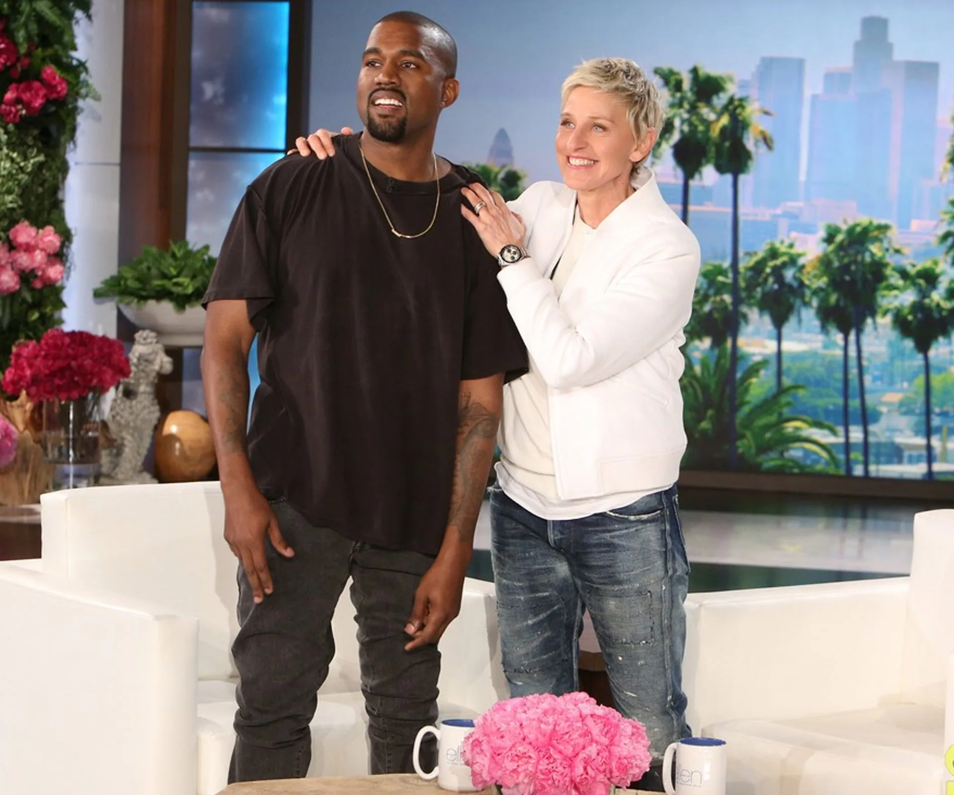 Kanye West and Ellen Degenres