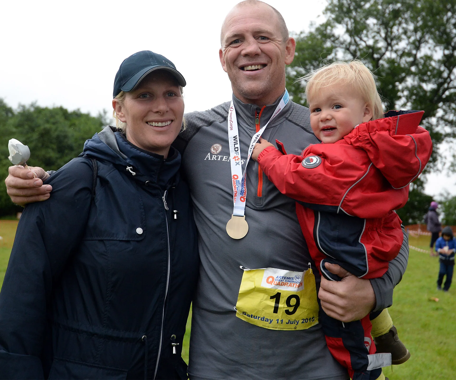 Zara, Mike and Mia Tindall