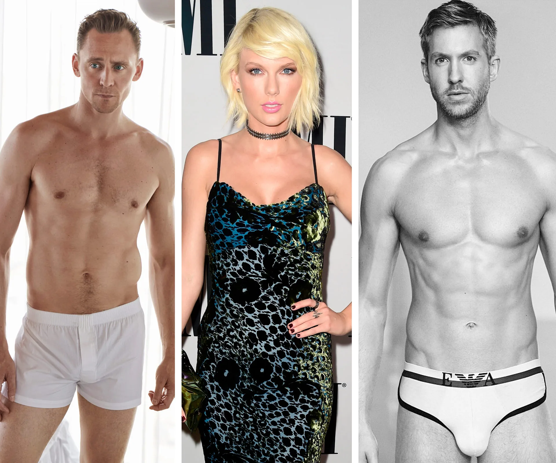 Tom Hiddleston, Taylor Swift, Calvin Harris