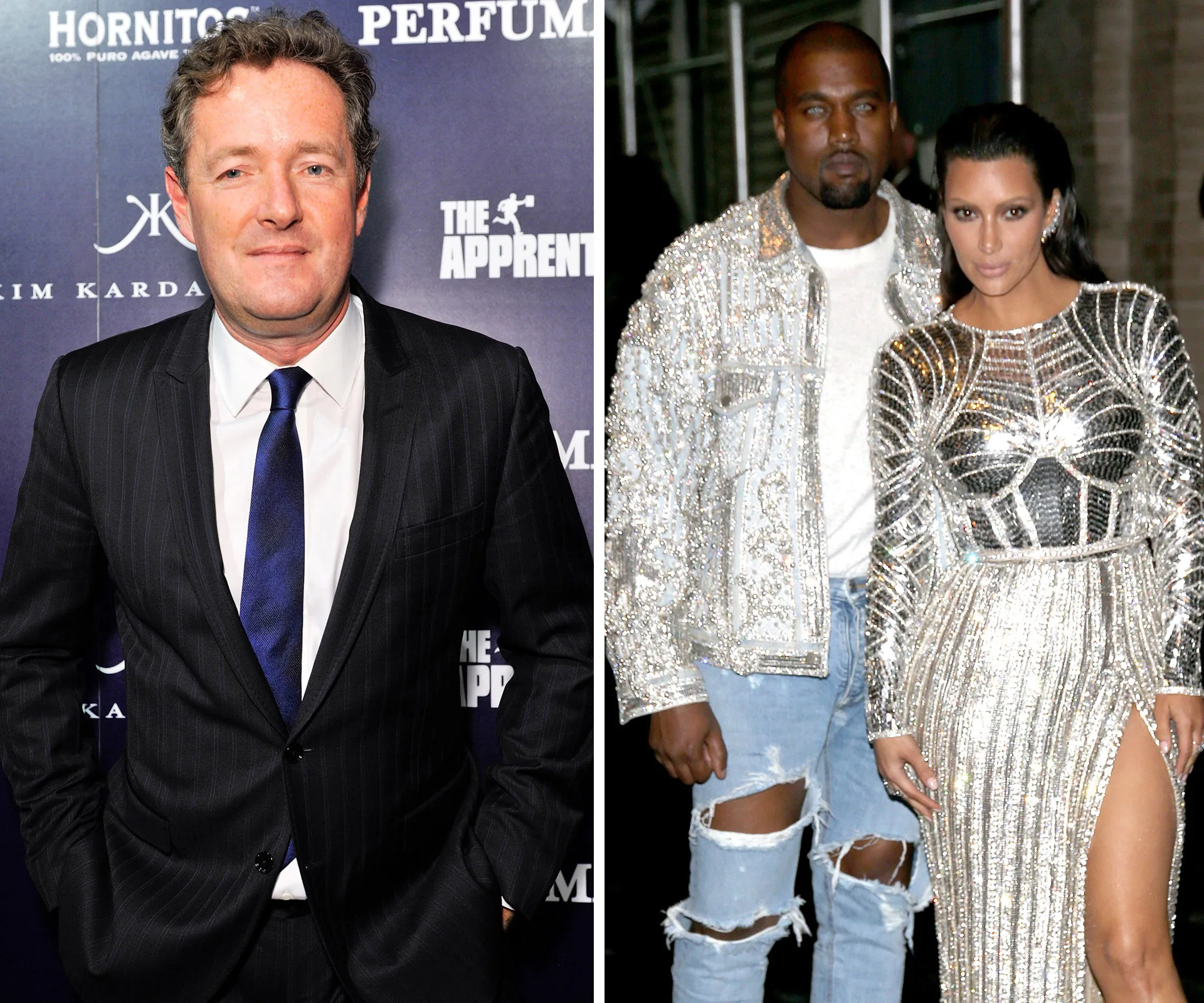 Piers Morgan. Kanye West and Kim Kardashian