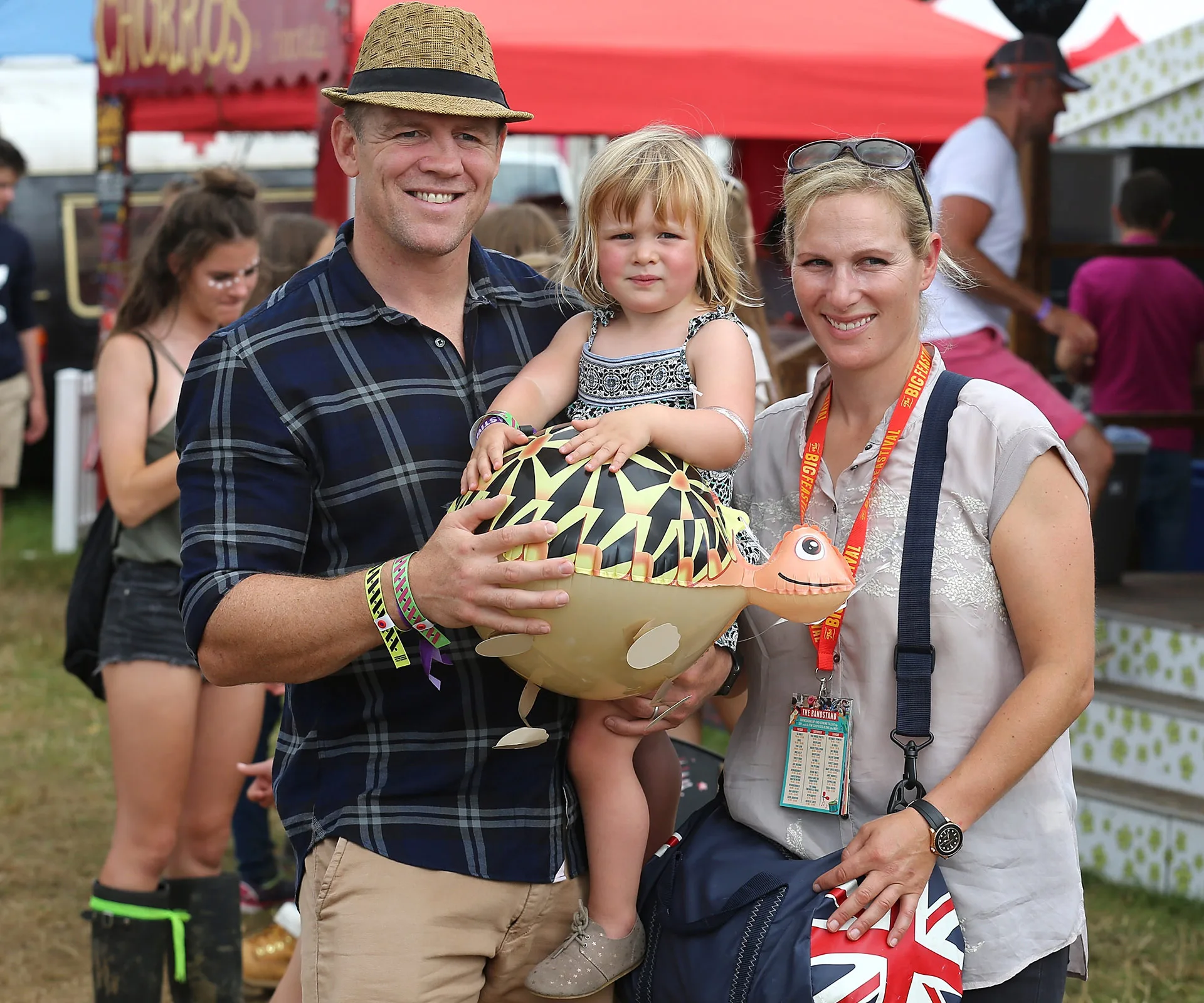 Zara, Mike and Mia Tindall