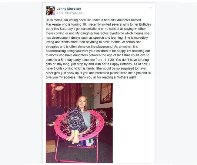 Hundreds attend girl's birthday after mother's plea