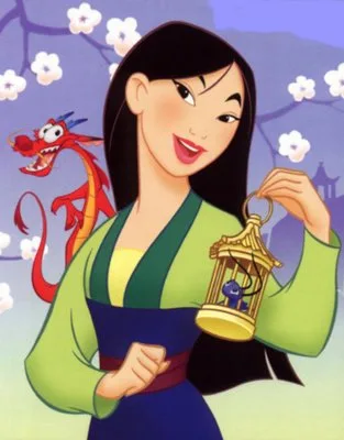 Animated character with a dragon holds a birdcage, cherry blossoms in the background.