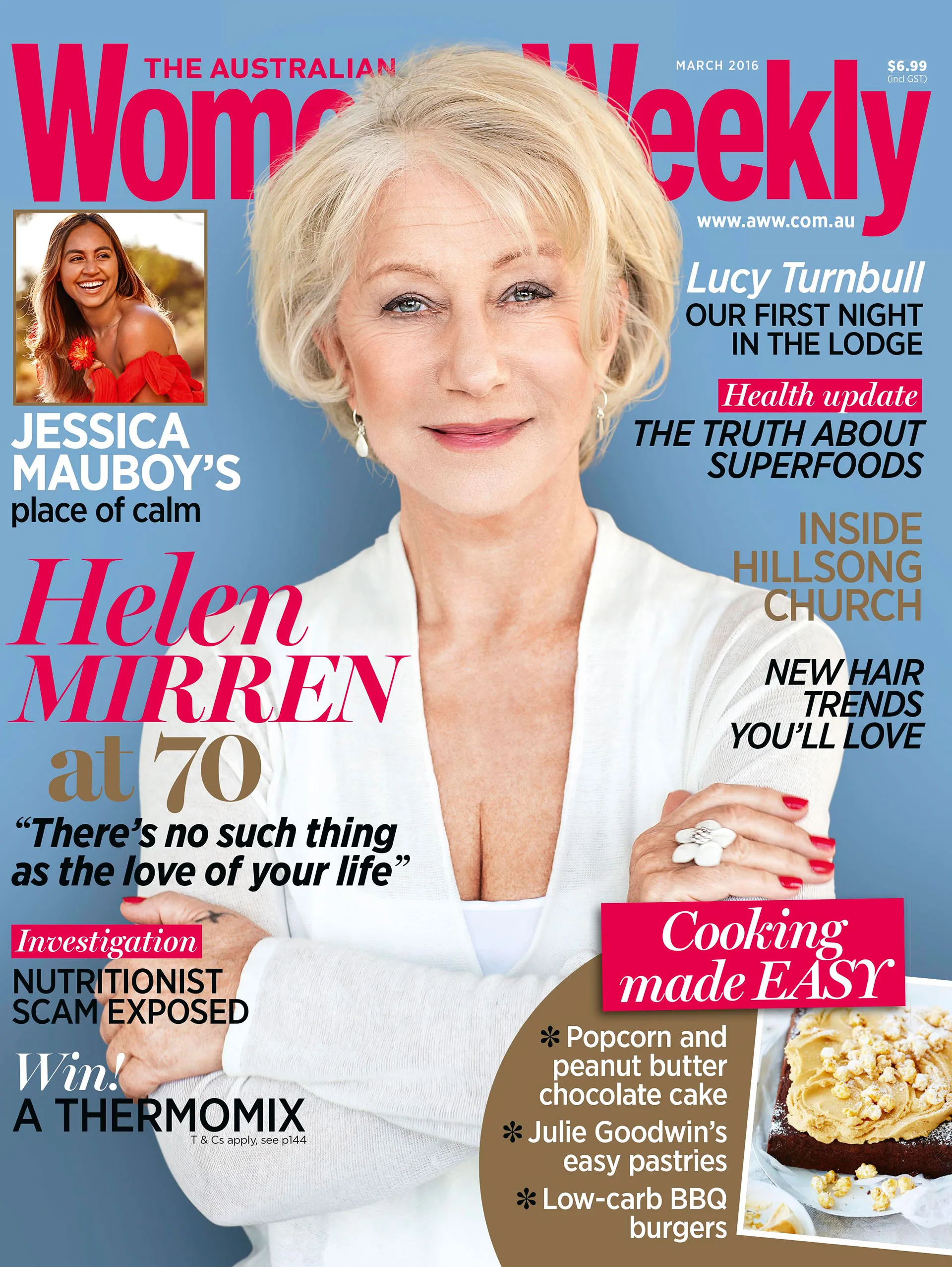 Helen Mirren on the cover of The Australian Women's Weekly, March 2016 issue.