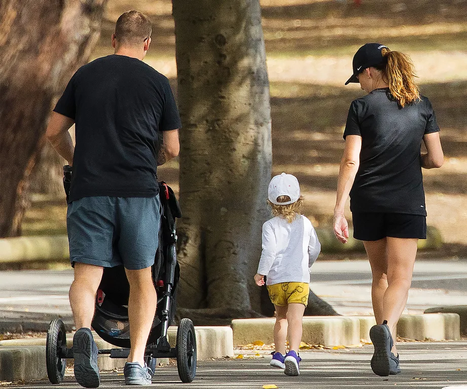 Kate Ritchie steps out with Mae and Stuart Webb